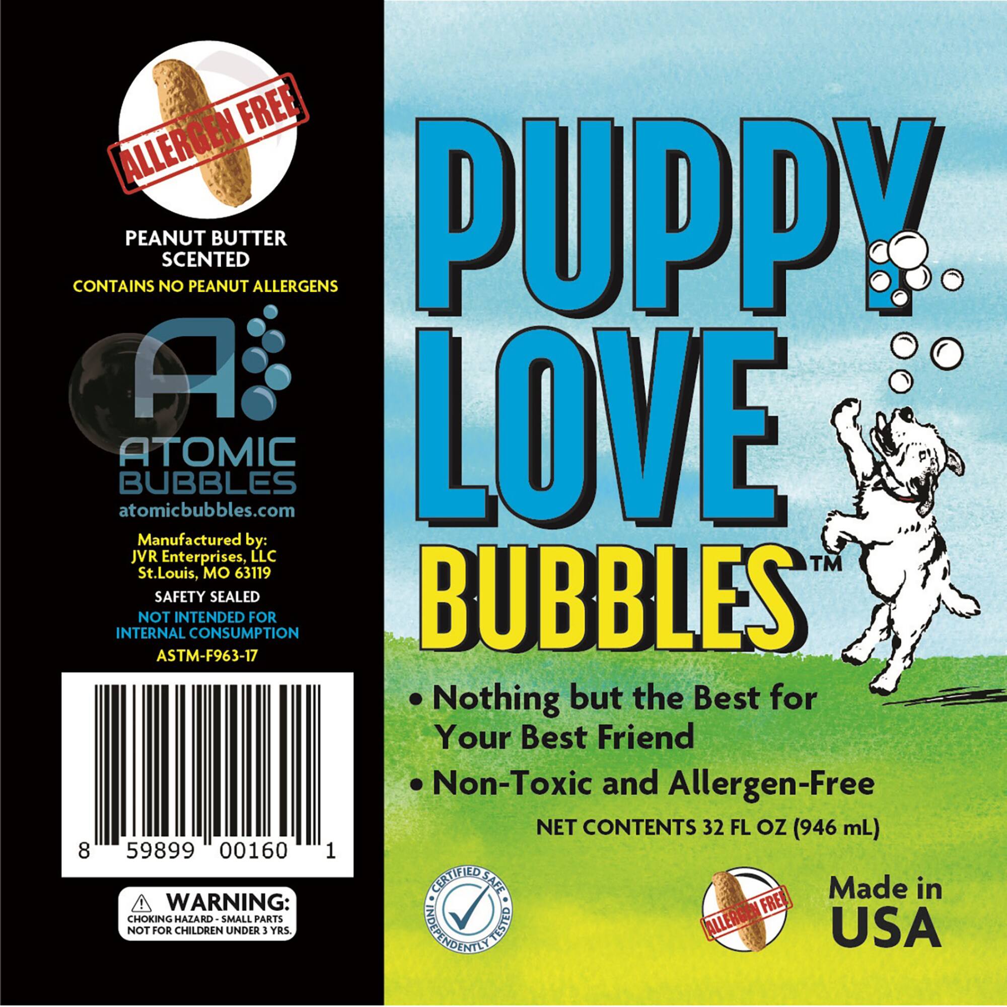 Puppy Love Bubbles™ Peanut Butter Scented Bubbles for Dogs Refill Bottle, 32oz.